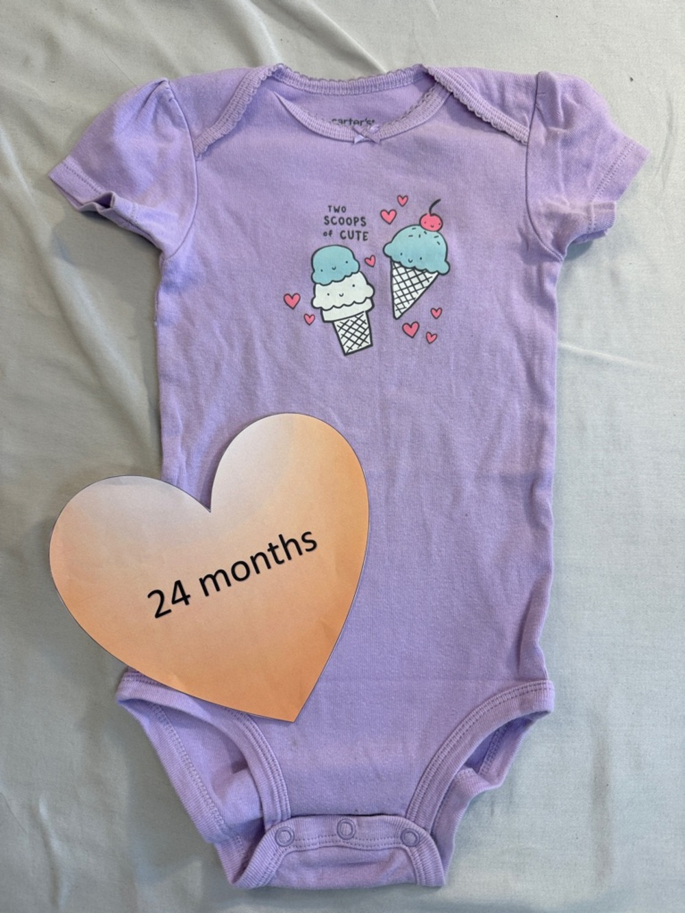 Carter's - Purple Ice Cream Short sleeve Bodysuit Onesie